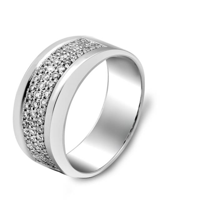 Кольцо из белого золота с бриллиантами (025806)