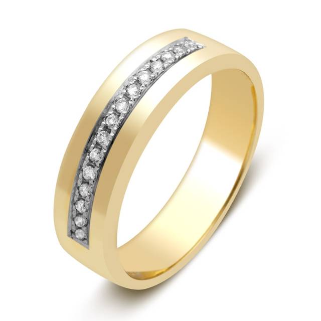 Обручальное кольцо из жёлтого золота с бриллиантами (026102)