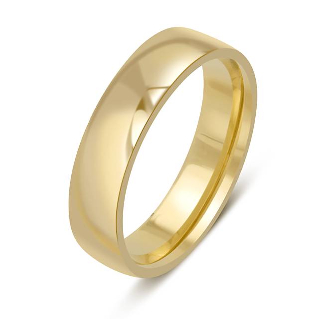 Обручальное кольцо из жёлтого золота с комфортной посадкой (050843)