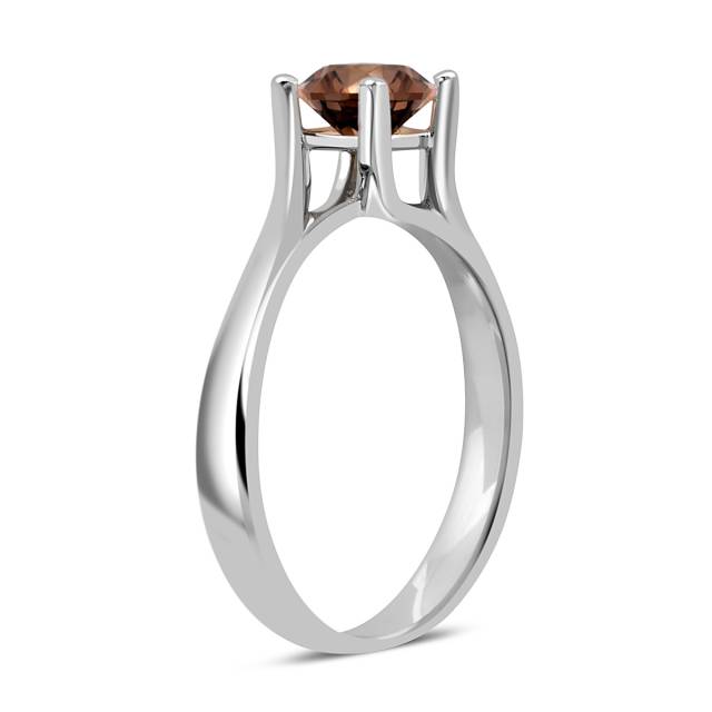 Помолвочное кольцо из белого золота с коньячным бриллиантом (048168)