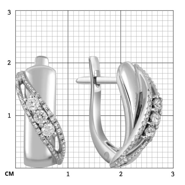 Серьги из белого золота с бриллиантами (052910)