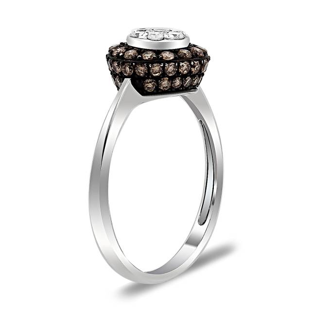 Кольцо из белого золота с бриллиантами (019935)