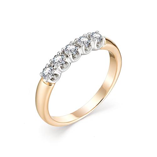 Кольцо из комбинированного золота с бриллиантами (043496)