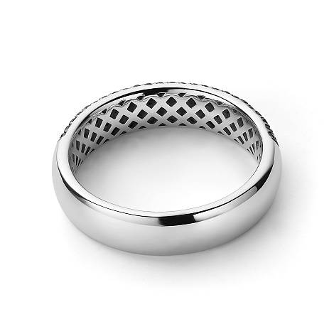 Кольцо из белого золота с чёрными бриллиантами (047958)
