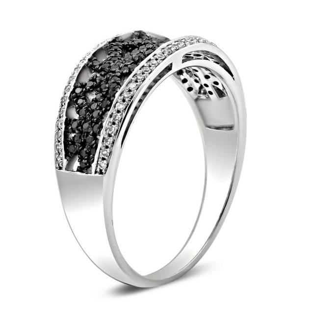 Кольцо из белого золота с бриллиантами (010737)