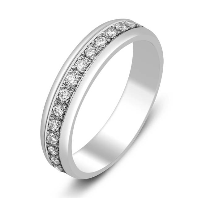 Обручальное кольцо из платины с бриллиантами (000187)