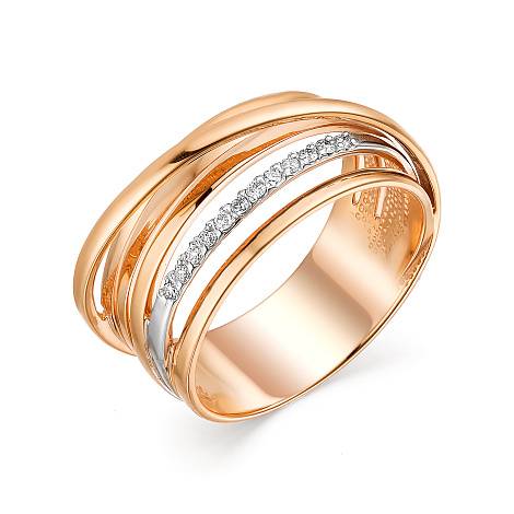 Кольцо из красного золота с бриллиантами (042591)