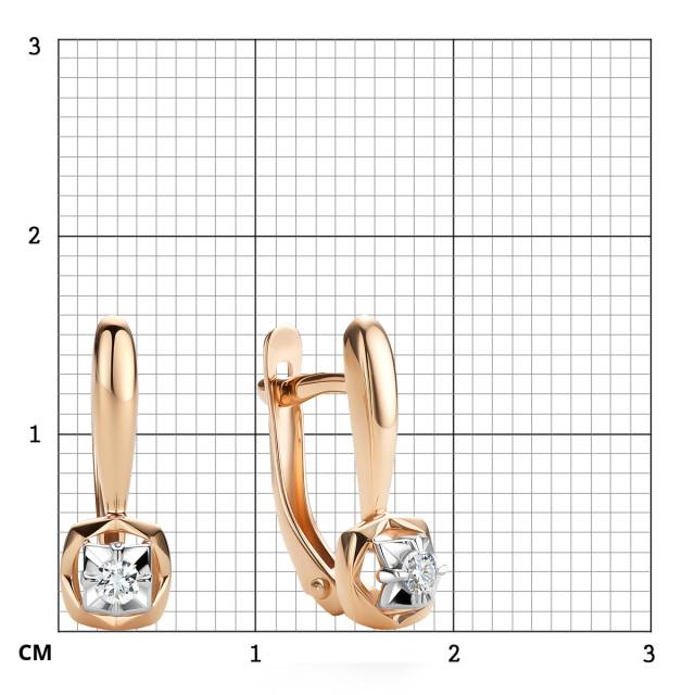 Серьги из красного золота с бриллиантами (061547)