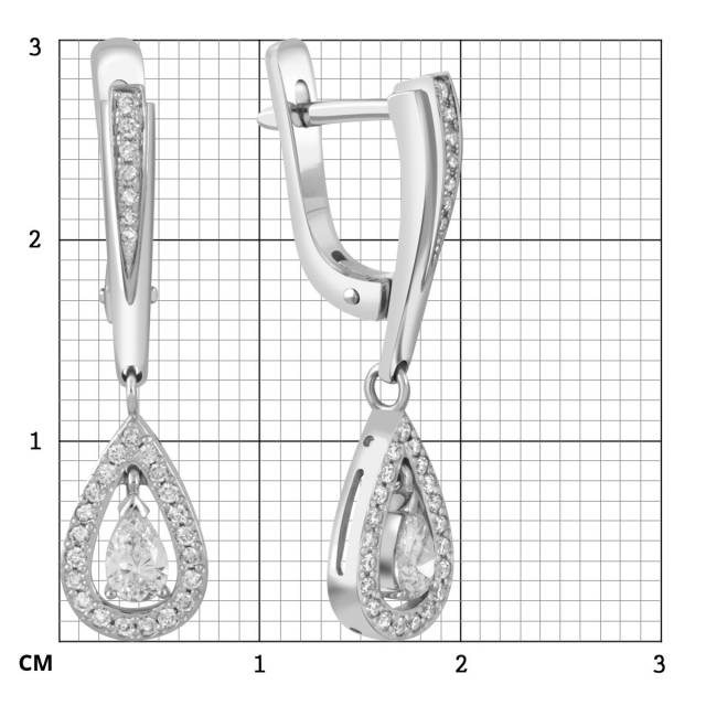 Серьги из белого золота с бриллиантами (043000)