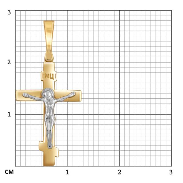 Кулон крест из жёлтого золота (048496)