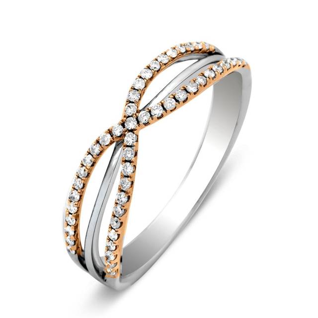 Кольцо из комбинированного золота с бриллиантами (023355)