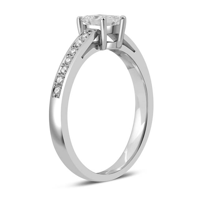 Помолвочное кольцо из белого золота с бриллиантами (049284)