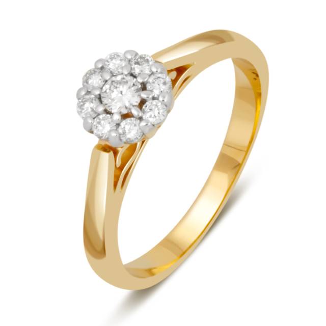 Кольцо из комбинированного золота с бриллиантами (039652)