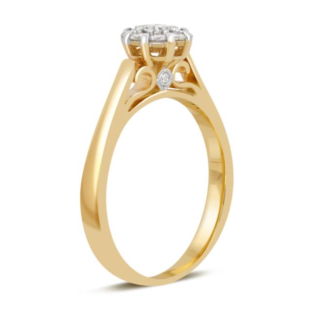 Кольцо из комбинированного золота с бриллиантами (039652)