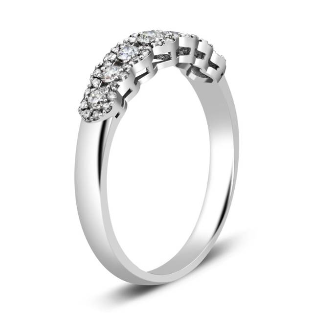 Обручальное кольцо из белого золота с бриллиантами (023194)