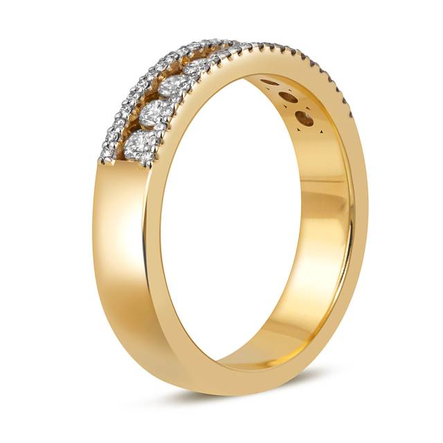 Кольцо из жёлтого золота с бриллиантами (049742)