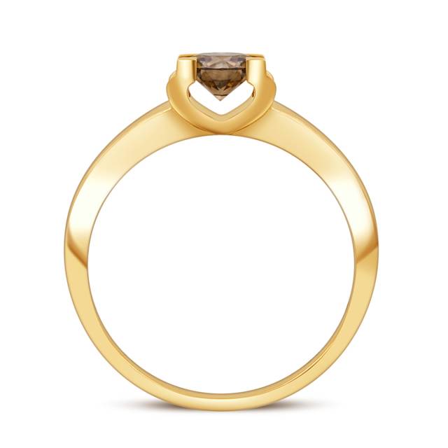 Помолвочное кольцо из жёлтого золота с коньячным бриллиантом (049325)