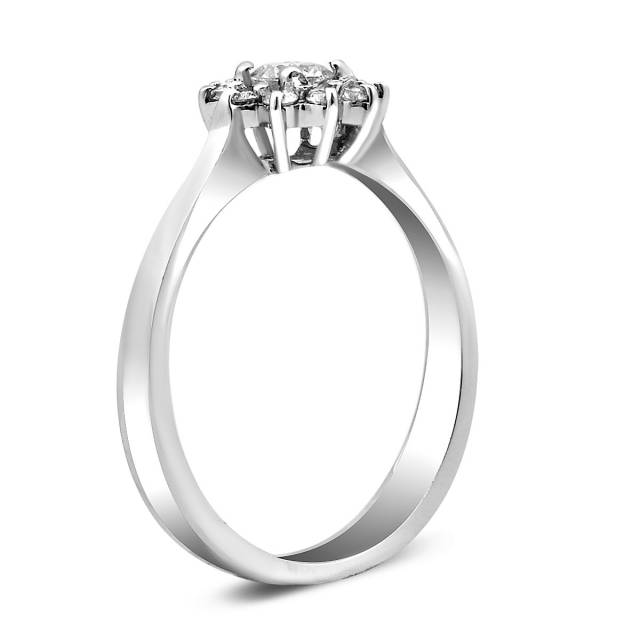 Помолвочное кольцо из белого золота с бриллиантами (009619)