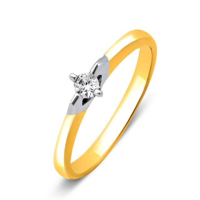 Помолвочное кольцо из комбинированного золота с бриллиантом (019326)