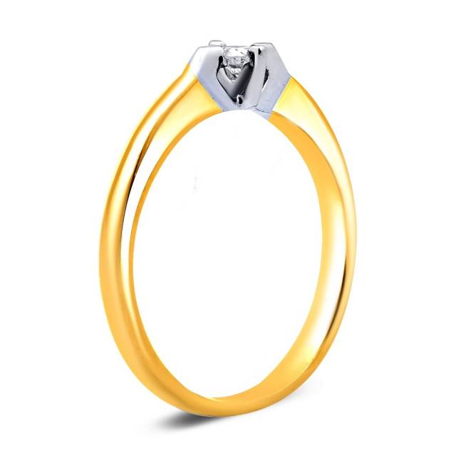 Помолвочное кольцо из комбинированного золота с бриллиантом (019326)