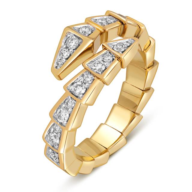 Кольцо из жёлтого золота с бриллиантами (053749)