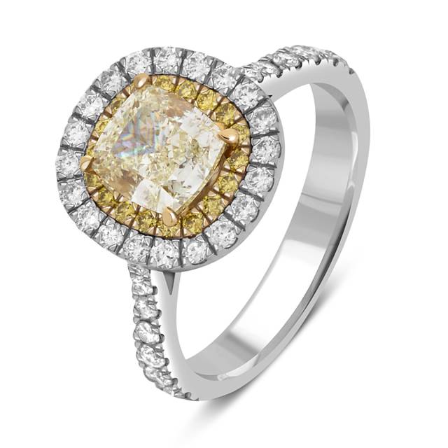 Помолвочное кольцо из белого золота с бриллиантами (046711)