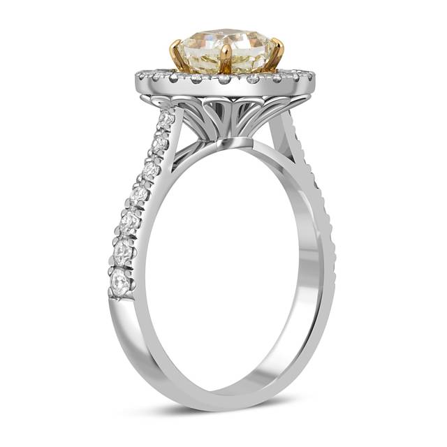Помолвочное кольцо из белого золота с бриллиантами (046711)