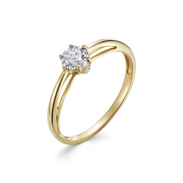 Помолвочное кольцо из жёлтого золота с бриллиантами (054721)