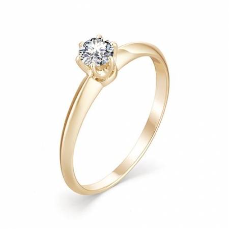 Помолвочное кольцо из красного золота с брилллиантом (038775)