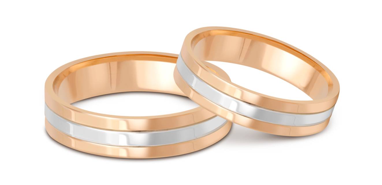 Обручальное кольцо из комбинированного золота (047345)