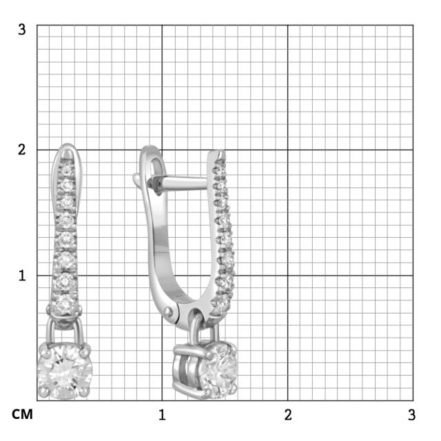 Серьги из белого золота с бриллиантами (049223)