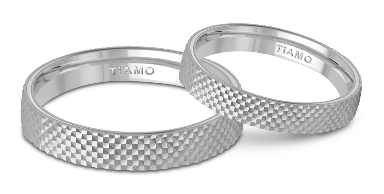 Обручальное кольцо из белого золота Tiamo (047951)