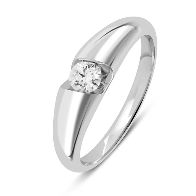 Помолвочное кольцо из белого золота с бриллиантом (049565)