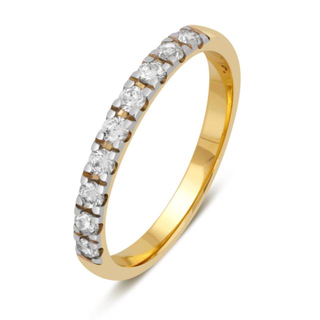 Обручальное кольцо из комбинированного золота с бриллиантами (024604)