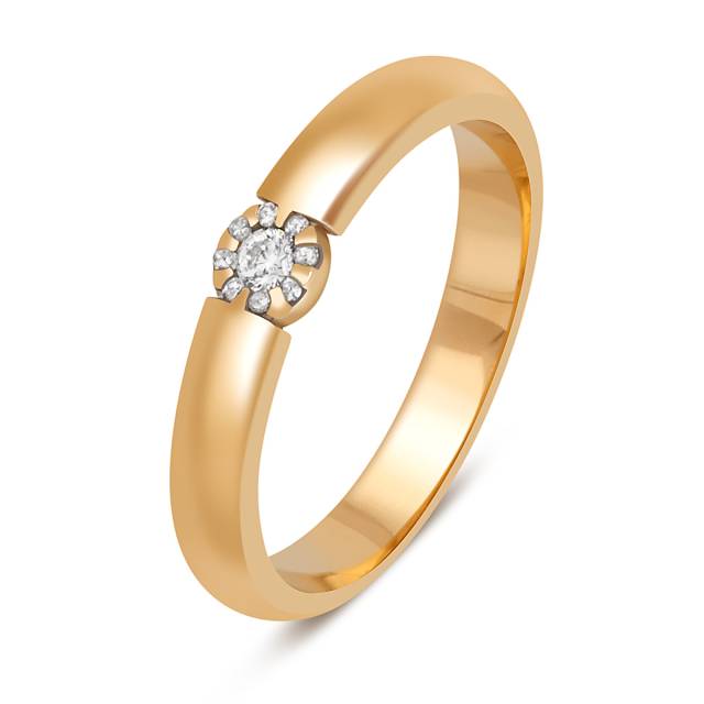 Помолвочное кольцо из красного золота с бриллиантами (024119)