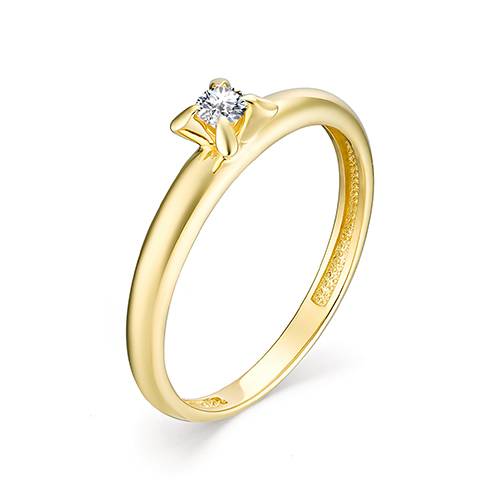 Помолвочное кольцо из жёлтого золота с бриллиантом (034843)