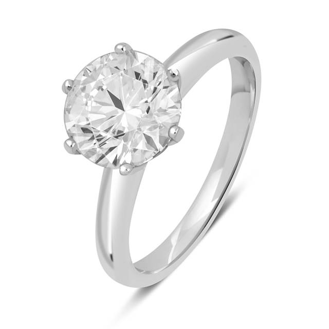 Помолвочное  кольцо из белого золота с бриллиантом (050853)