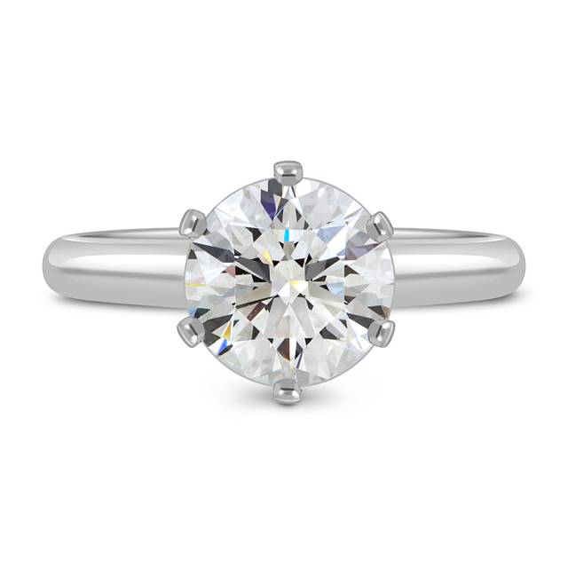 Помолвочное кольцо из белого золота с бриллиантом (050853)