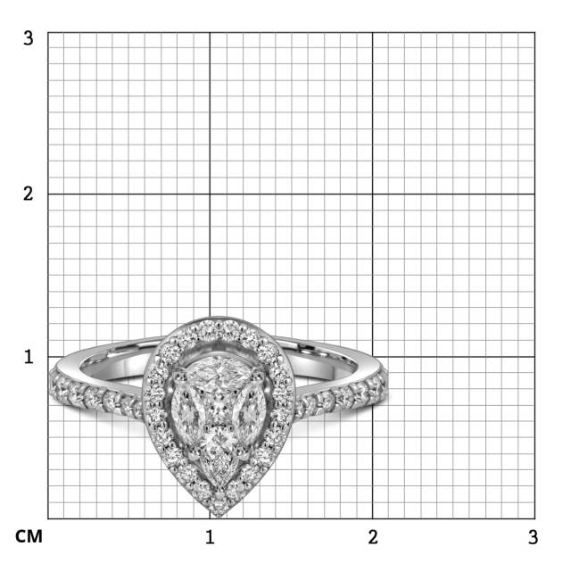 Кольцо из белого золота с бриллиантами (057730)