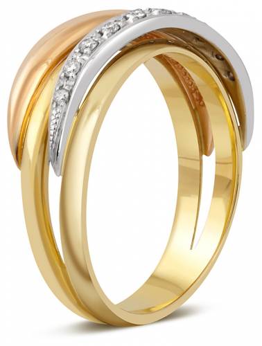 Кольцо из комбинированного золота с бриллиантами 18.5