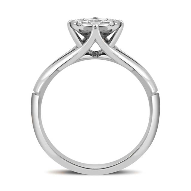 Кольцо из белого золота с бриллиантами (038523)