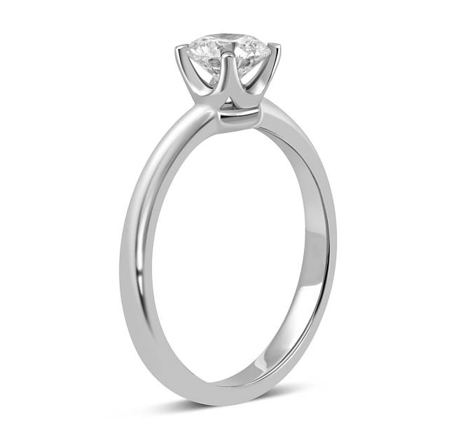 Помолчовное кольцо из белого золота с бриллиантом "Crivelli" (049101)