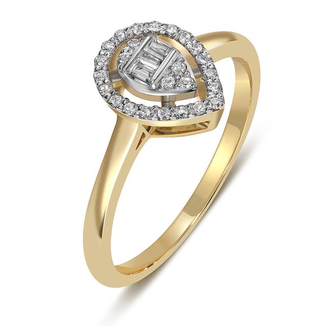Кольцо из жёлтого золота с бриллиантами (053754)