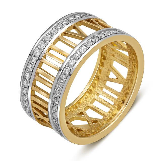 Кольцо из жёлтого золота с бриллиантами (053819)