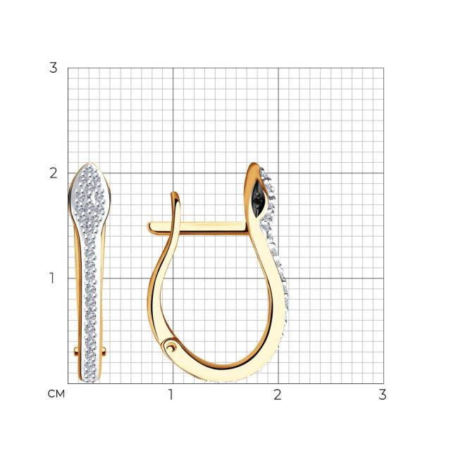 Серьги из красного золота с бриллиантами (046264)