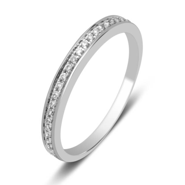 Обручальное кольцо из белого золота с бриллиантами (028855)