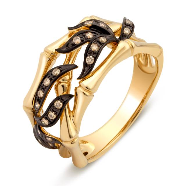 Кольцо из жёлтого золота с бриллиантами (025345)