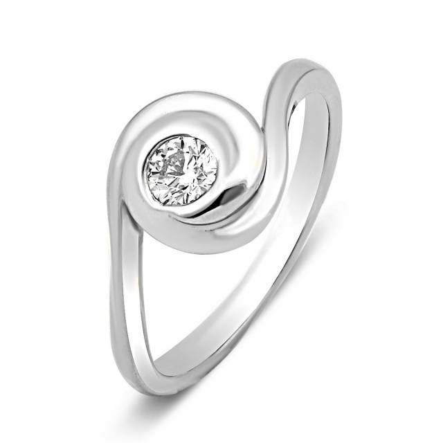 Помолвочное кольцо из белого золота с бриллиантом (016888)