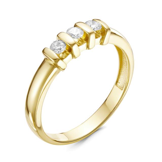 Кольцо из жёлтого золота с бриллиантами (051546)