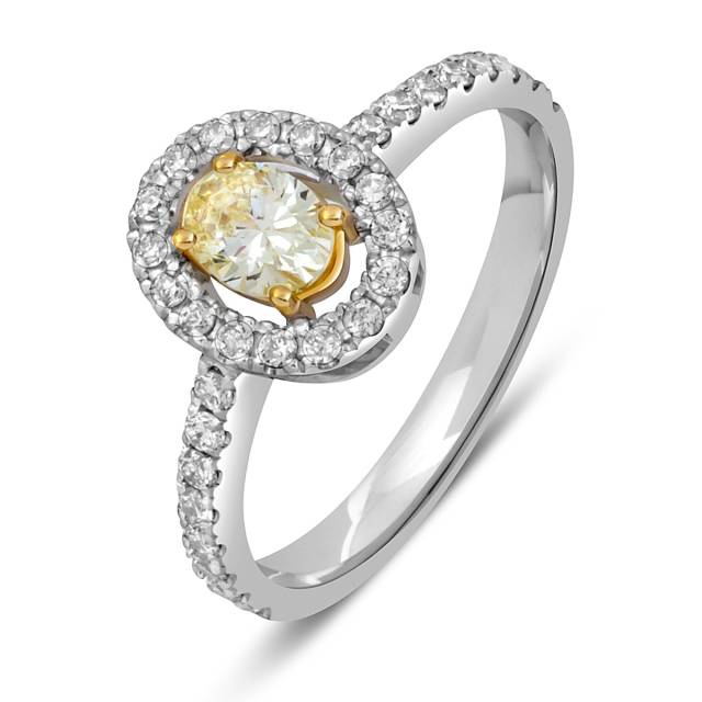 Помолвочное кольцо из белого золота с бриллиантами (051320)